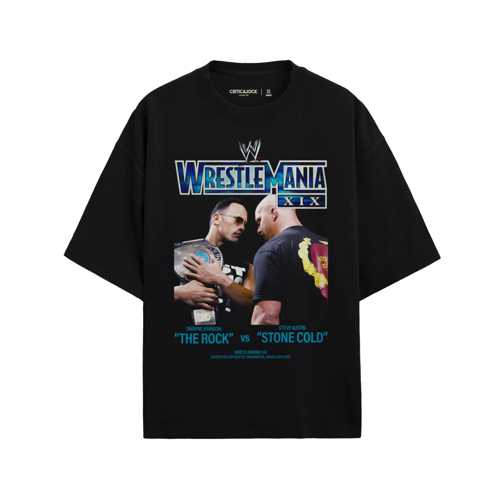 The Rock vs Stone Cold WM19.